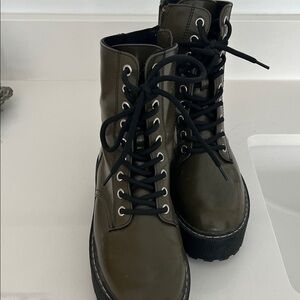 H&M Olive Green Platform Boots